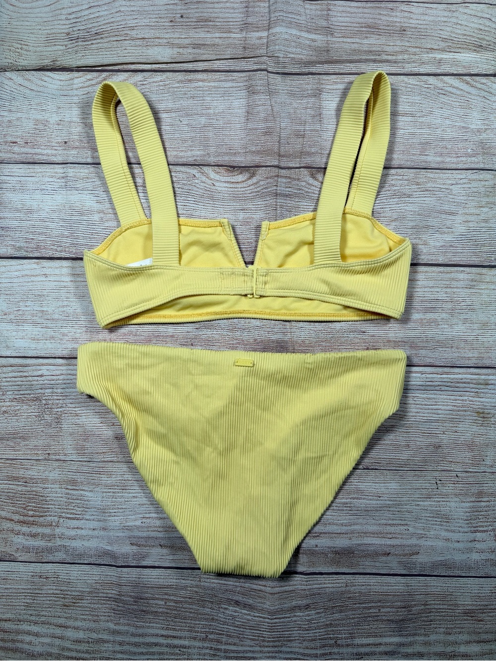 Roxy Yellow Ribbed V-Notch Bikini Set - Picture 8 of 9